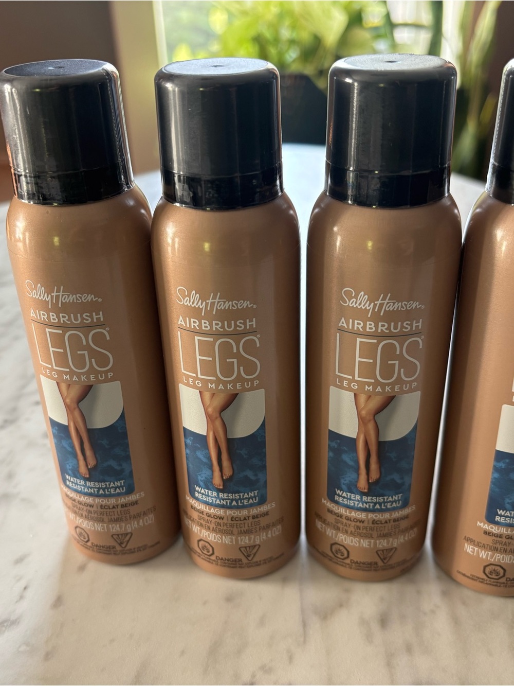 (4) 4.4 oz Sally Hansen Airbrush Legs Leg Makeup Spray — Beige Glow